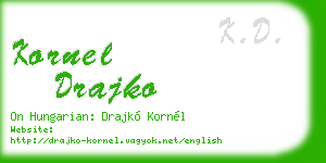 kornel drajko business card